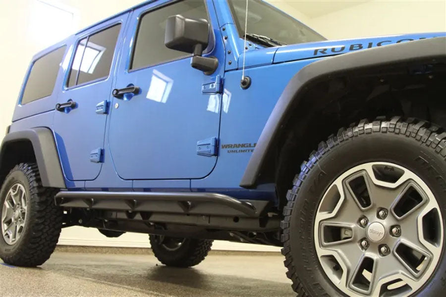 Rock Hard 4x4 Patriot Series Rocker Guards Tube Style - Angled Up