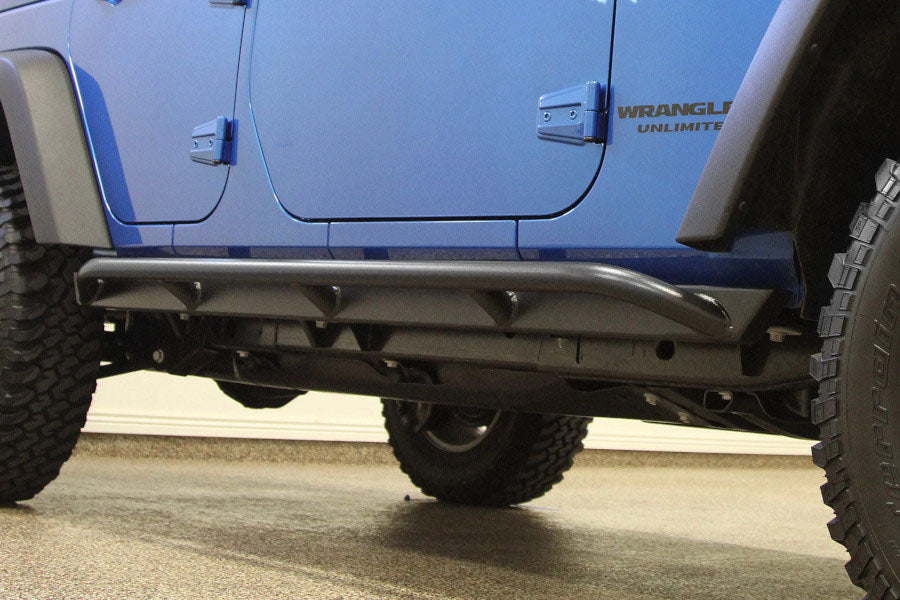 Rock Hard 4x4 Patriot Series Rocker Guards Tube Style - Angled Up