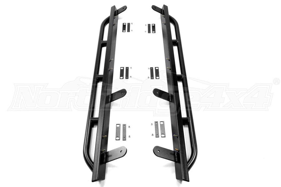 Rock Hard 4x4 Patriot Series Rocker Guards Tube Style - Angled Up