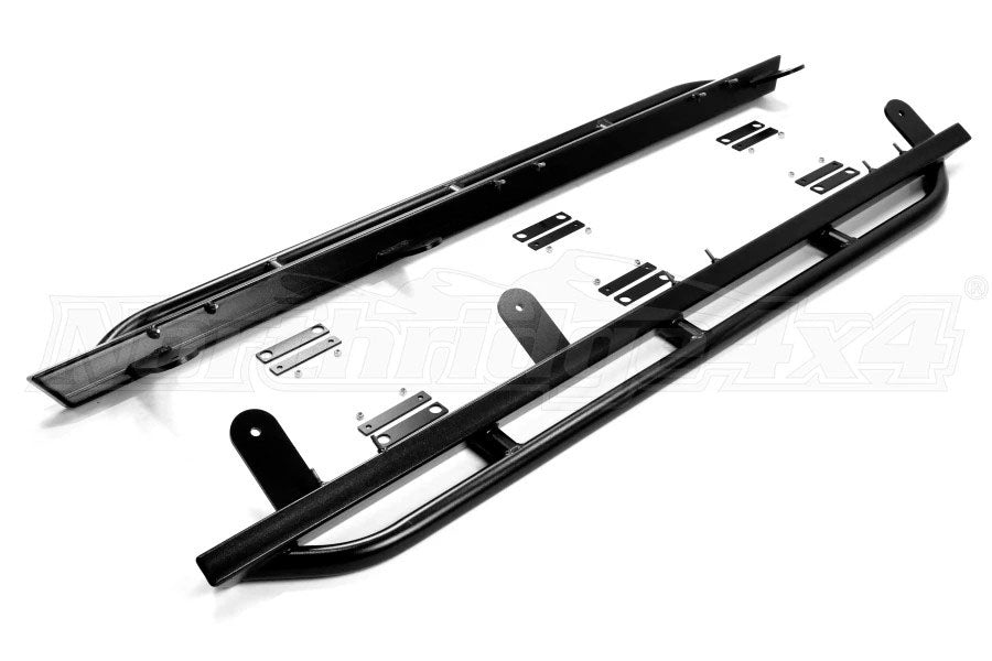 Rock Hard 4x4 Patriot Series Rocker Guards Tube Style - Angled Up