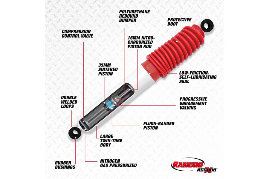 Rancho Performance RS5000X Series Front Shock Absorber, 2-3.5in Lift