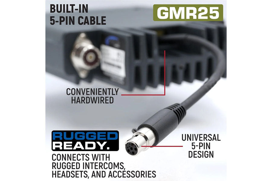 Rugged Radios Radio Kit - GMR25 Waterproof GMRS Band Mobile Radio w/ Antenna - 25 Watt