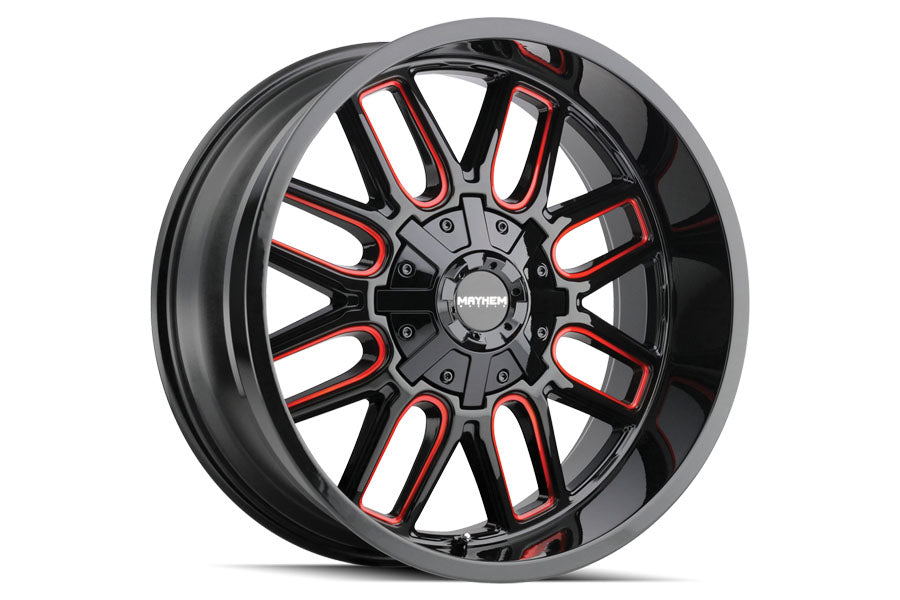 Dirty Life Mayhem Cogent 8107 Series Wheel, 17x9 5x5/5x5.5 -12mm - Black w/ Prism Red