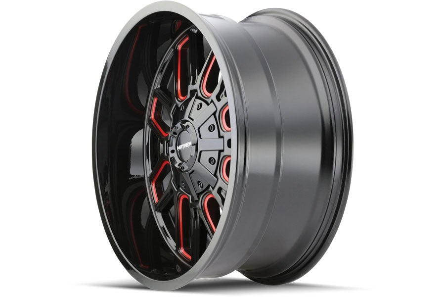 Dirty Life Mayhem Cogent 8107 Series Wheel, 17x9 5x5/5x5.5 -12mm - Black w/ Prism Red