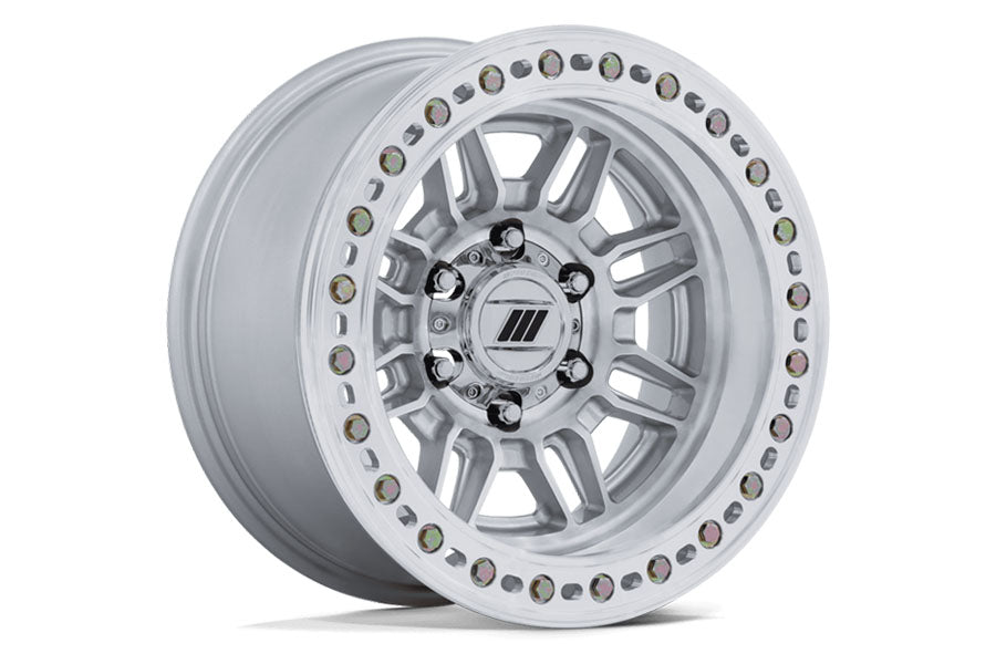 Wheel Pros Equalizer Beadlock Wheel 17X9 8X6.5 -38 Offset - Gloss Silver w/Machined Face
