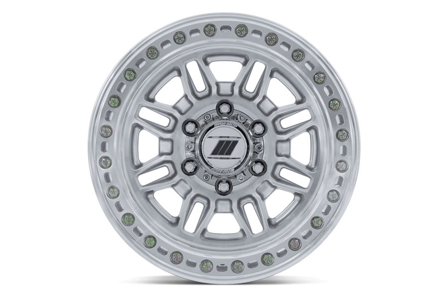 Wheel Pros Equalizer Beadlock Wheel 17X9 8X6.5 -38 Offset - Gloss Silver w/Machined Face