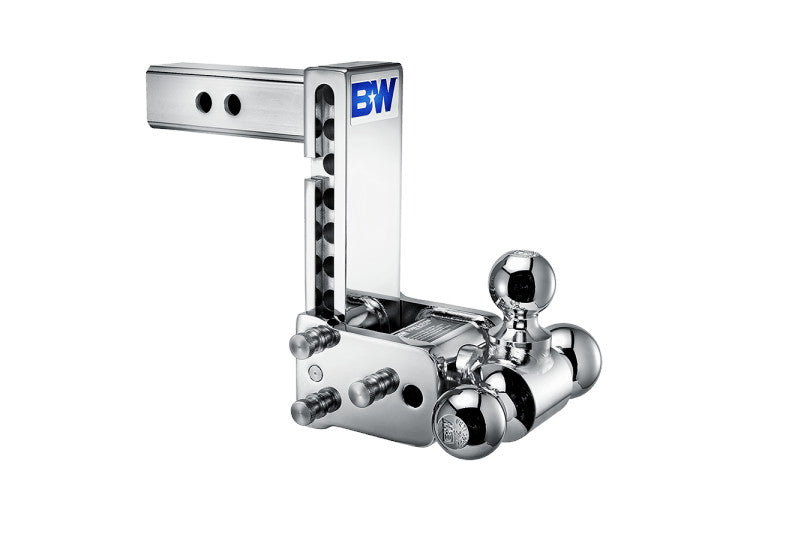 B&W Hitches Tow & Stow 2in Tri-Ball Receiver Hitch - Chrome