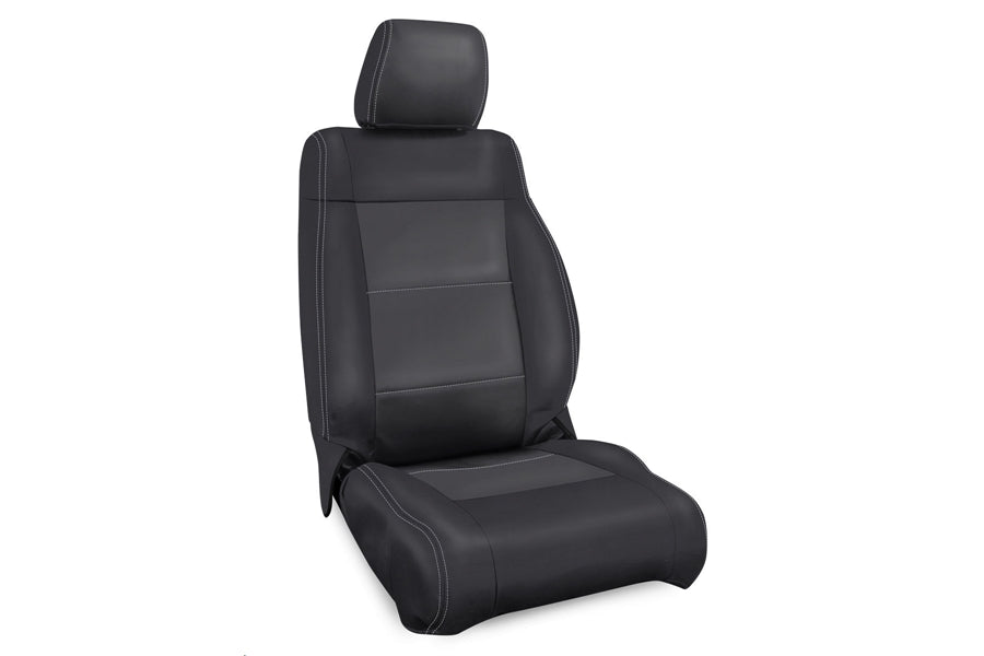 PRP Front Seat Covers, Pair, Black w/Grey Stitch