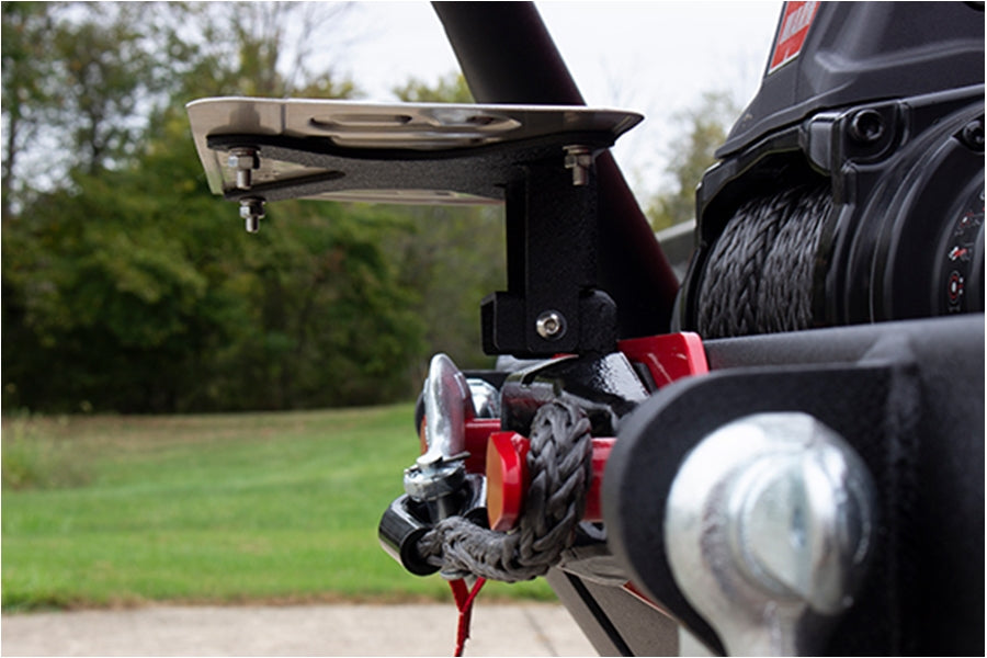 Fishbone Offroad Aluminum Hawse Fairlead License Plate Mount - Black