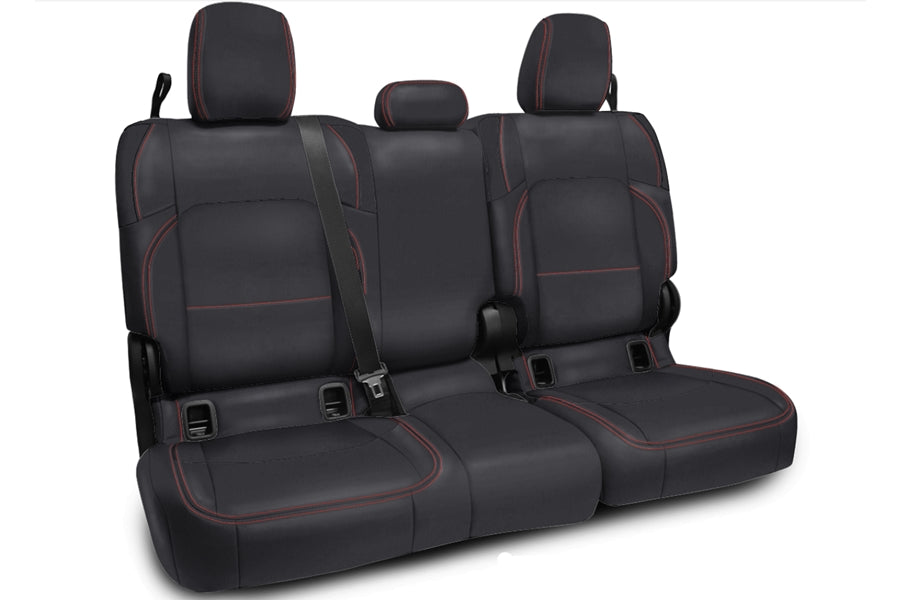 PRP Rear Bench Seat Cover - Black with Red Stitching