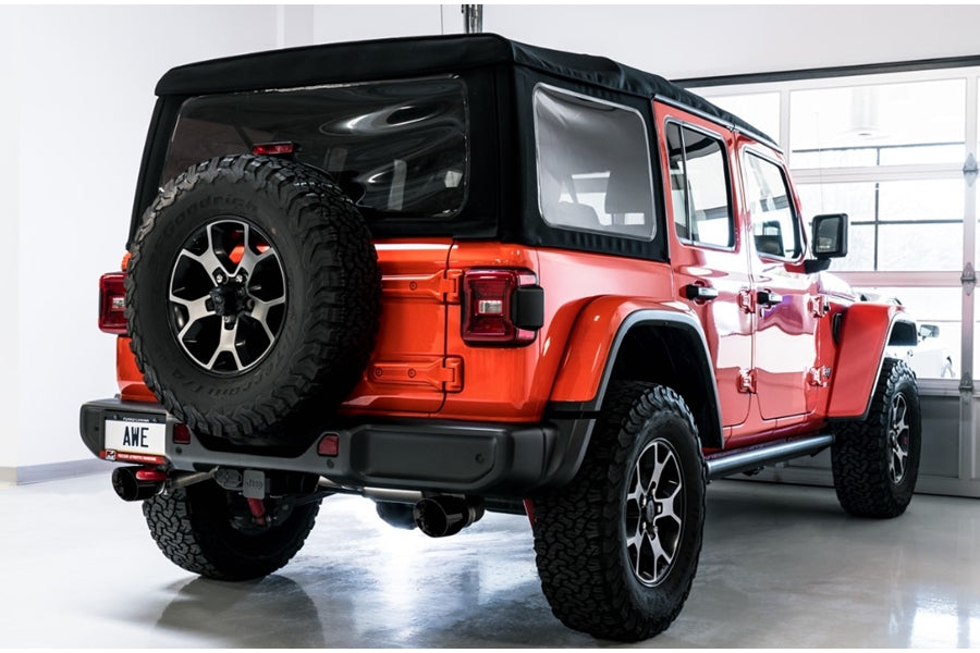 AWE Tread Edition Axleback Dual Exhaust - Diamond Black Tips