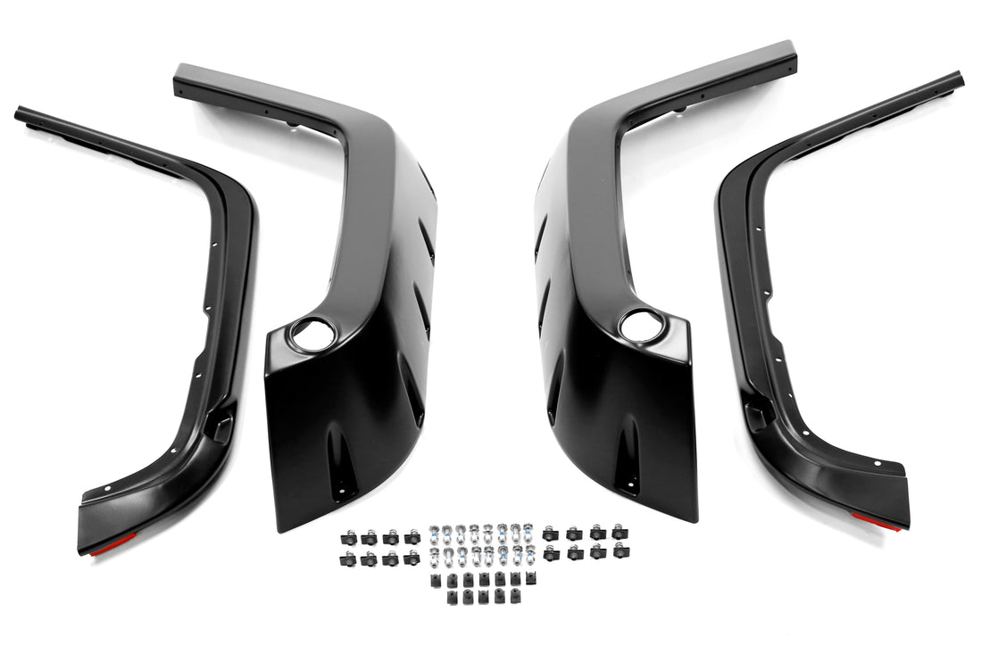 Bushwacker Factory Coverage Pocket Style Fender Flare Set Front Black