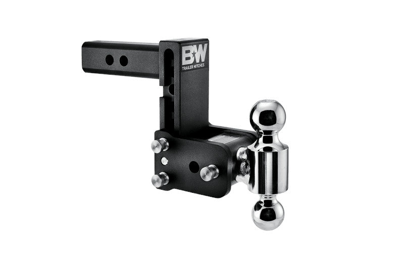 B&W Hitches Tow & Stow 2in Dual Ball 1-7/8in x 2in Receiver Hitch, Black, 5in Drop-5.5in Rise