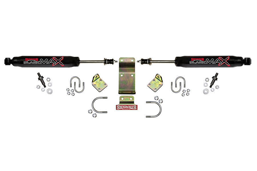 Skyjacker Suspensions High Clearance Black Max Dual Steering Damper Kit - Black