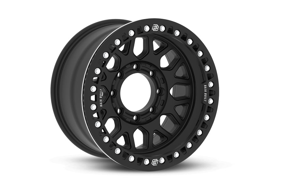 BAJA BUILT LITE BRITE OUTLAW CAST BEADLOCK WHEEL, 17X9 8X6.5 -38MM OFFSET - BLACK