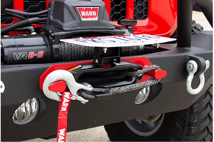 Fishbone Offroad Aluminum Hawse Fairlead License Plate Mount - Black