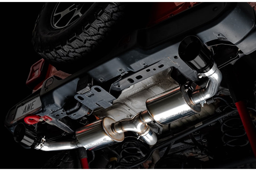 AWE Tread Edition Axleback Dual Exhaust - Diamond Black Tips