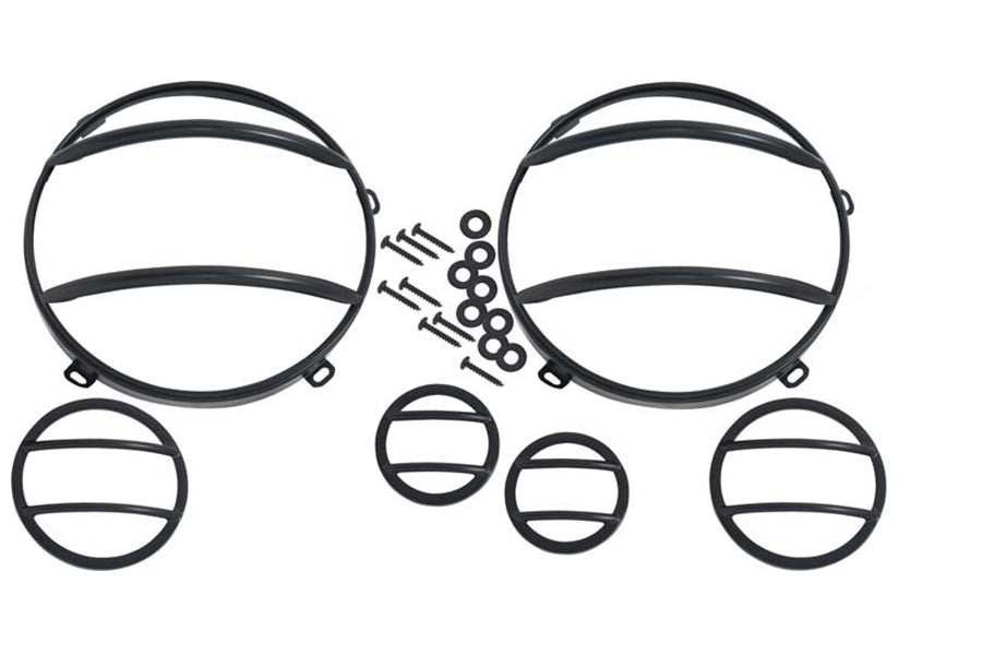 Kentrol 6-Pieces Headlight and Marker Cover Set - Powdercoat Black