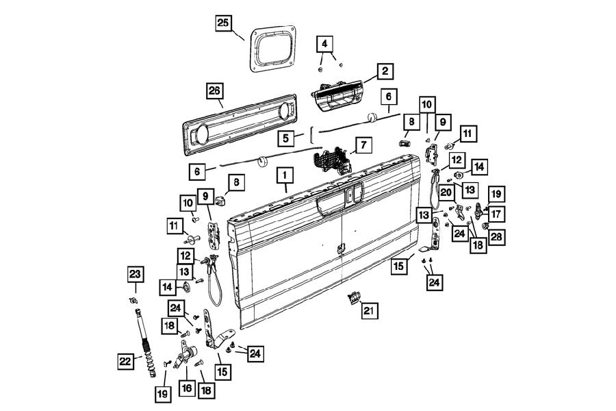 Mopar Tailgate Latch Rod