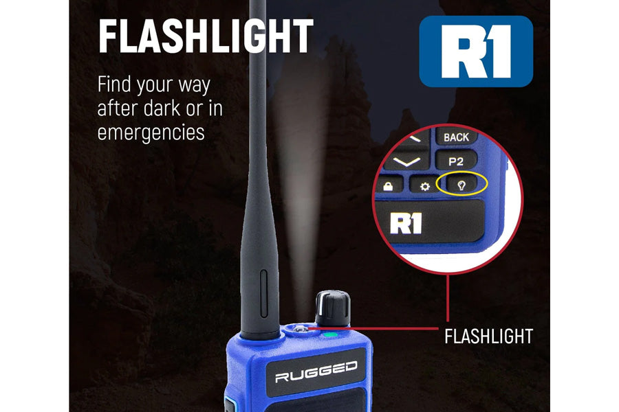 Rugged Radios R1 Business Band Two Way Handheld Radio - Digital and Analog - Blue