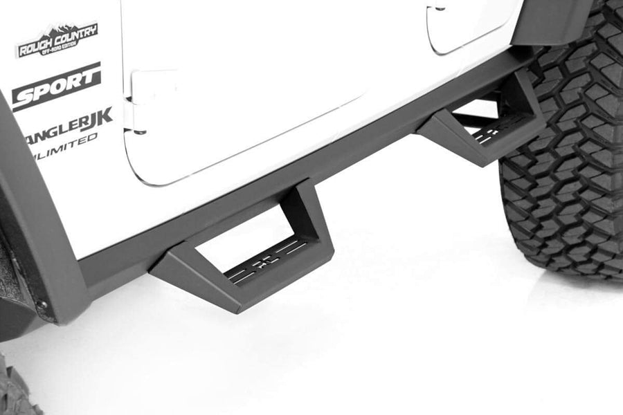 Rough Country Contoured Drop Steps - Black