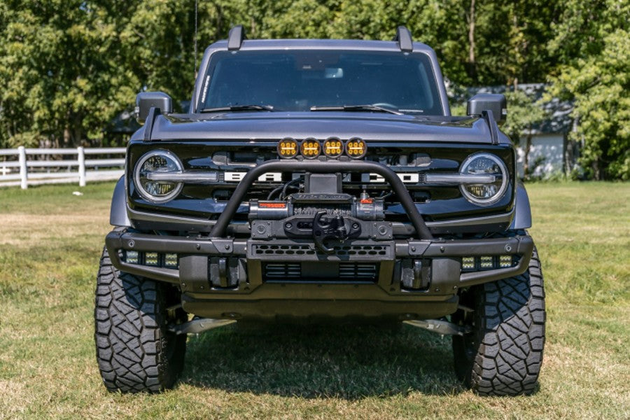 Rough Country Safari Bar Kit OE Modular Steel Bumper 3in OSRAM Angle Wide Series