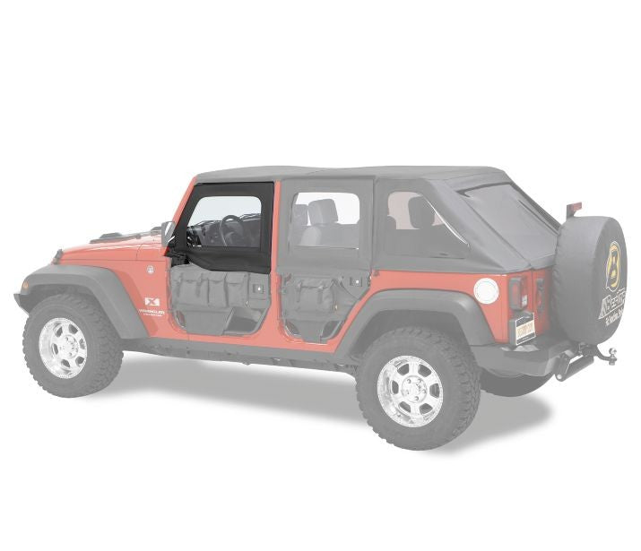 Bestop Highrock Element Upper Doors, Front - Black Diamond