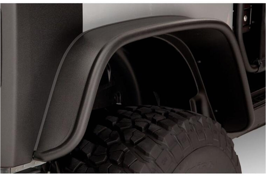 Bushwacker Flat-Style Rear Fender Flares, Pair - Textured Black
