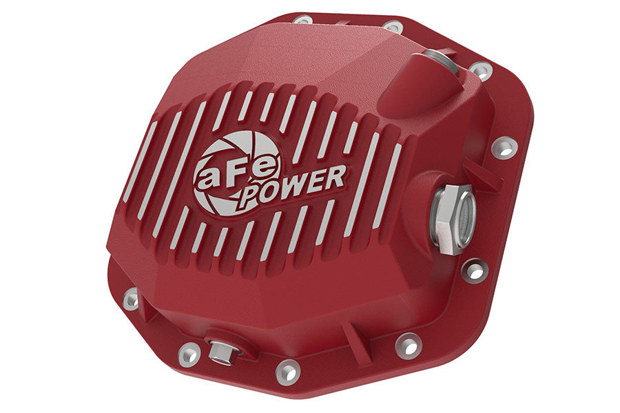 aFe POWER Pro Series Rear Differential Cover w/ Machined Fins - Red