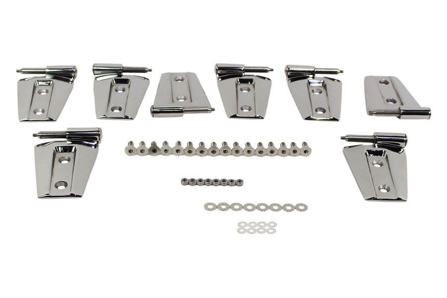Kentrol 8-Pieces Door Hinge Set - Polished Silver
