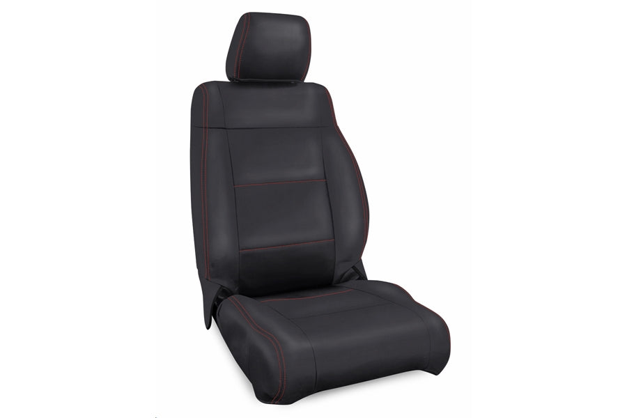 PRP Front Seat Covers, Pair, Black w/Red Stitch