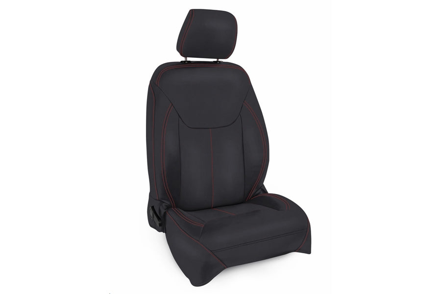PRP Front Seat Covers, Pair, Black w/Red Stitching
