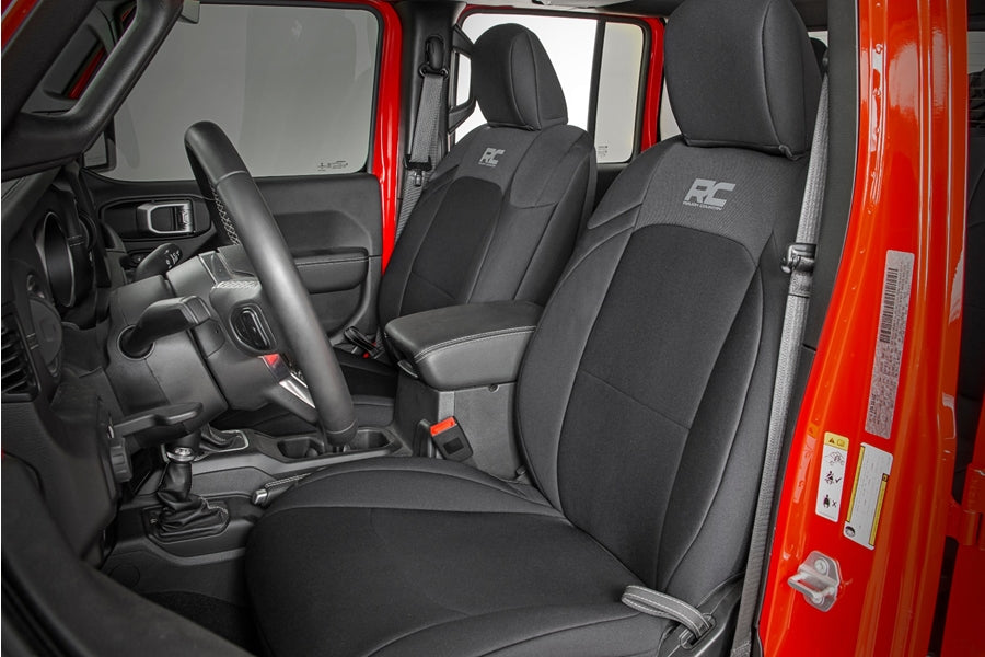 Rough Country Neoprene Seat Cover Set - Black