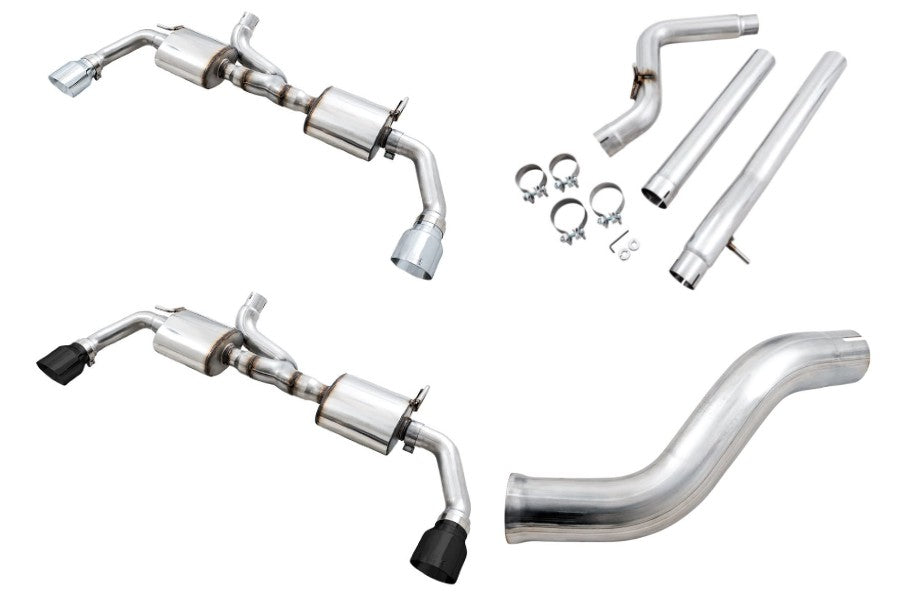 AWE Tread Edition Axle-Back Dual Exhaust w/ Non-Resonated Mid and Loop Pipe Package
