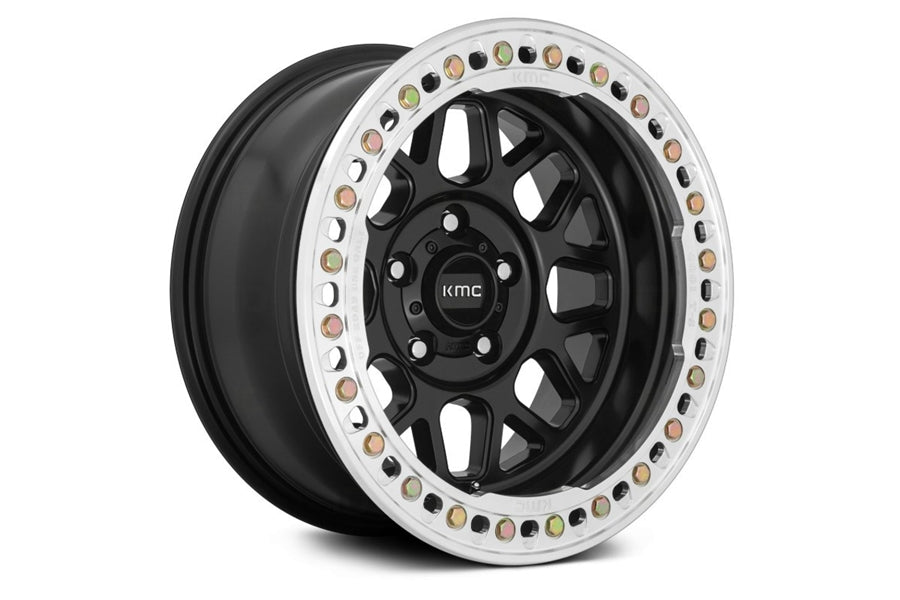 KMC WHEELS KM235 GRENADE CRAWL SERIES BEADLOCK WHEEL 17X9 8X6.5 38MM OFFSET SATIN BLACK