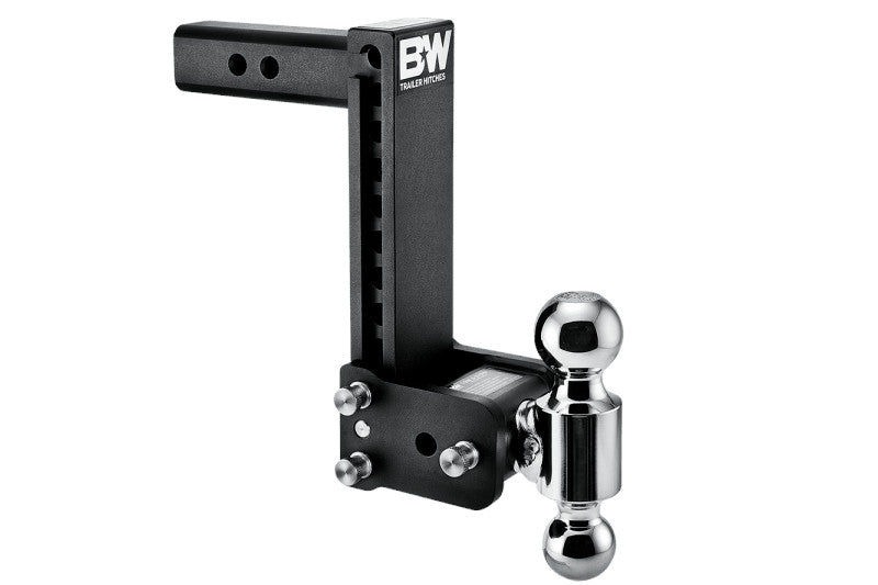 B&W Hitches Tow & Stow 2in Dual Ball Receiver Hitch, Black, 9in Drop-9.5in Rise