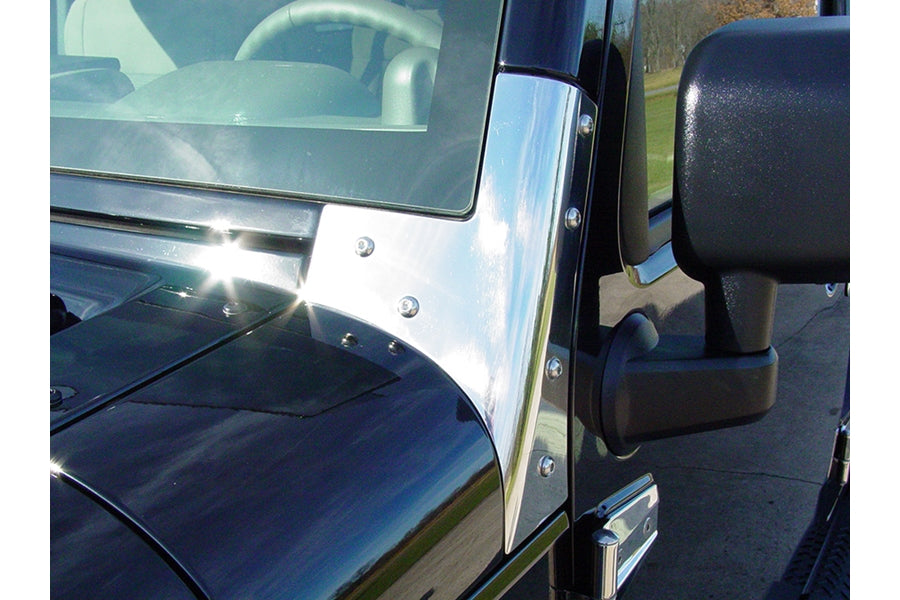 Kentrol Windshield Support Set - Polished Silver