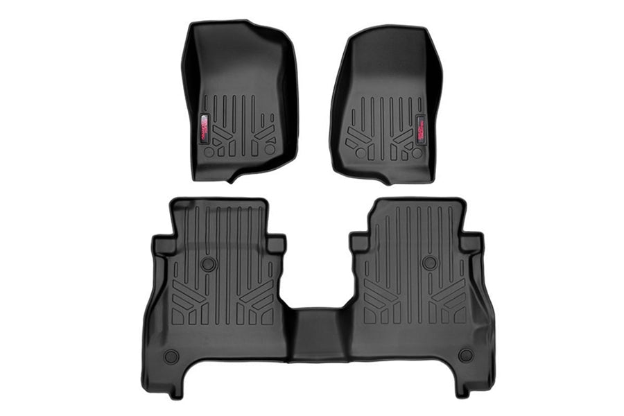 Rough Country Front & Rear Heavy Duty Floor Mats w/o Under Seat Lockable Storage