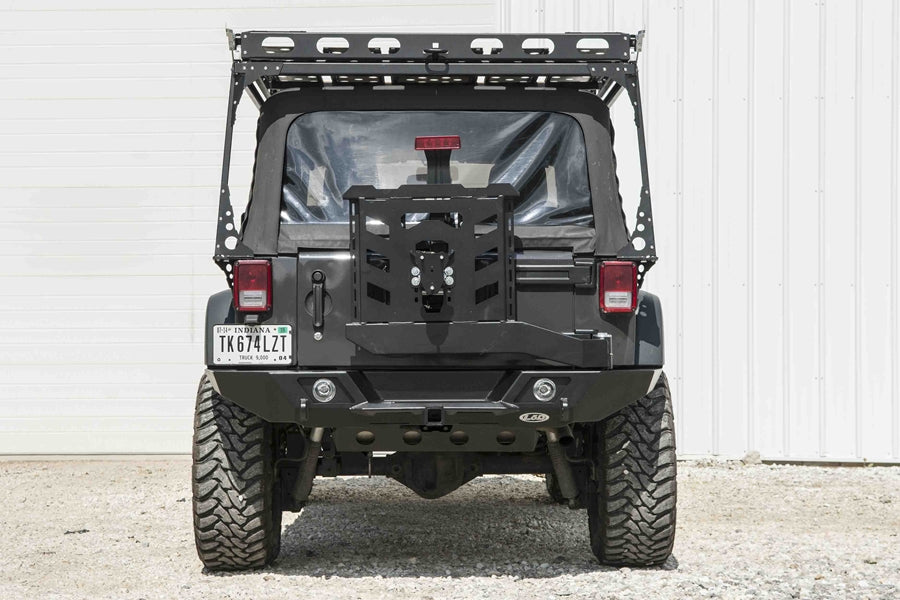 LOD Destroyer Full Width Rear Bumper w/Tire Carrier Black Powder Coated