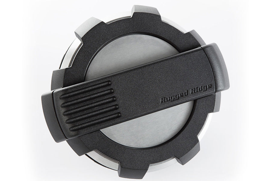Rugged Ridge Elite Fuel Door, Non-Lock, Brushed Alum.