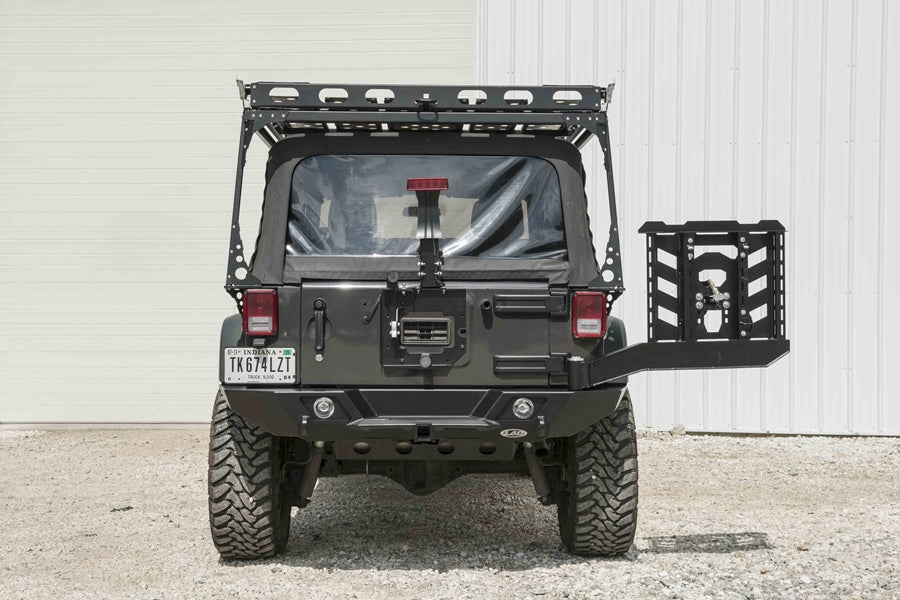LOD Destroyer Full Width Rear Bumper w/Tire Carrier Black Powder Coated