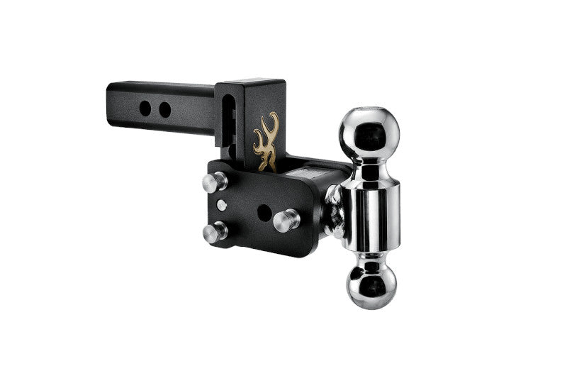B&W Hitches Tow & Stow 2in Dual Ball Receiver Hitch, Browning, 3in Drop-3.5in Rise