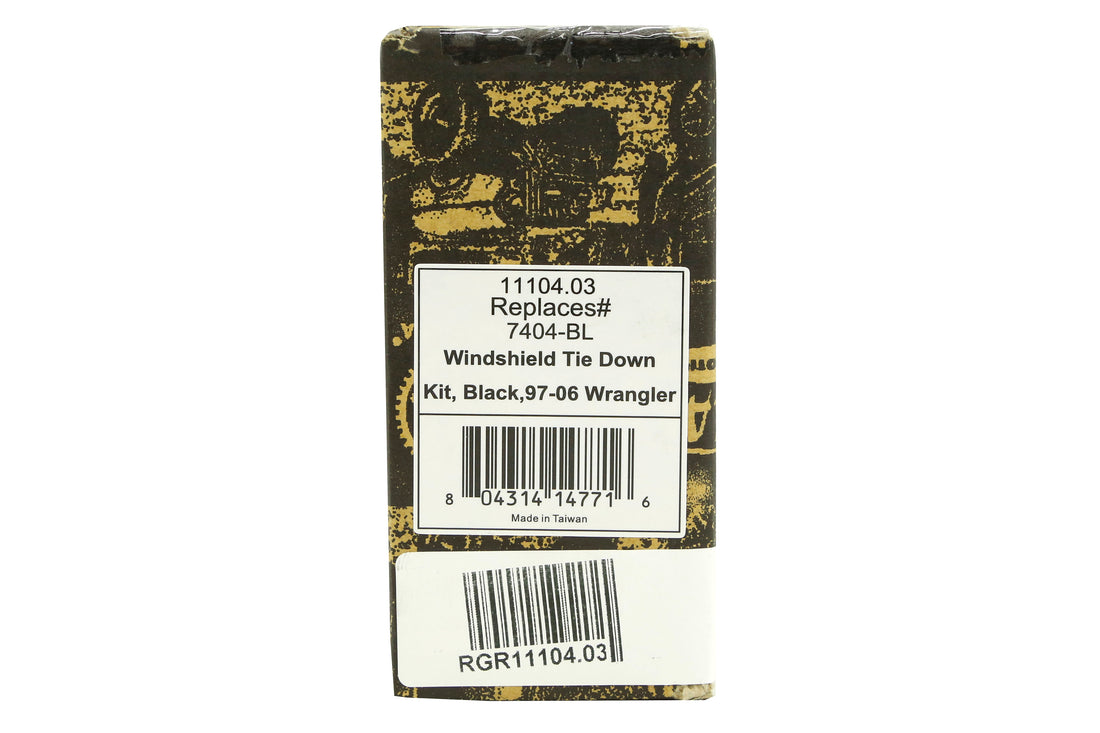 Rugged Ridge Windshield Tie Down Kit Black