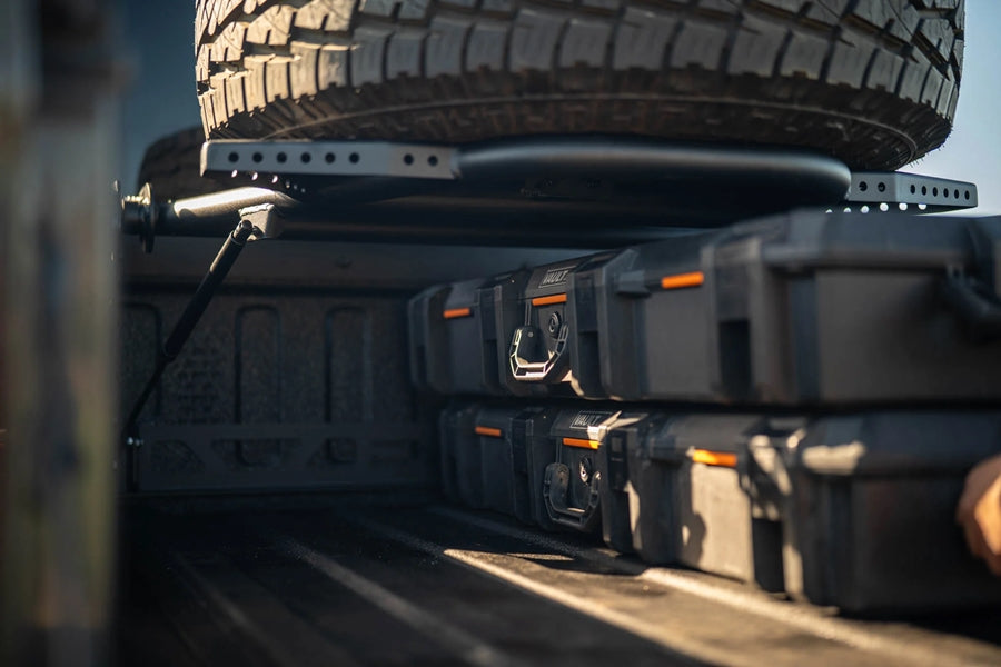 DV8 Offroad Adjustable In-Bed Tire Carrier