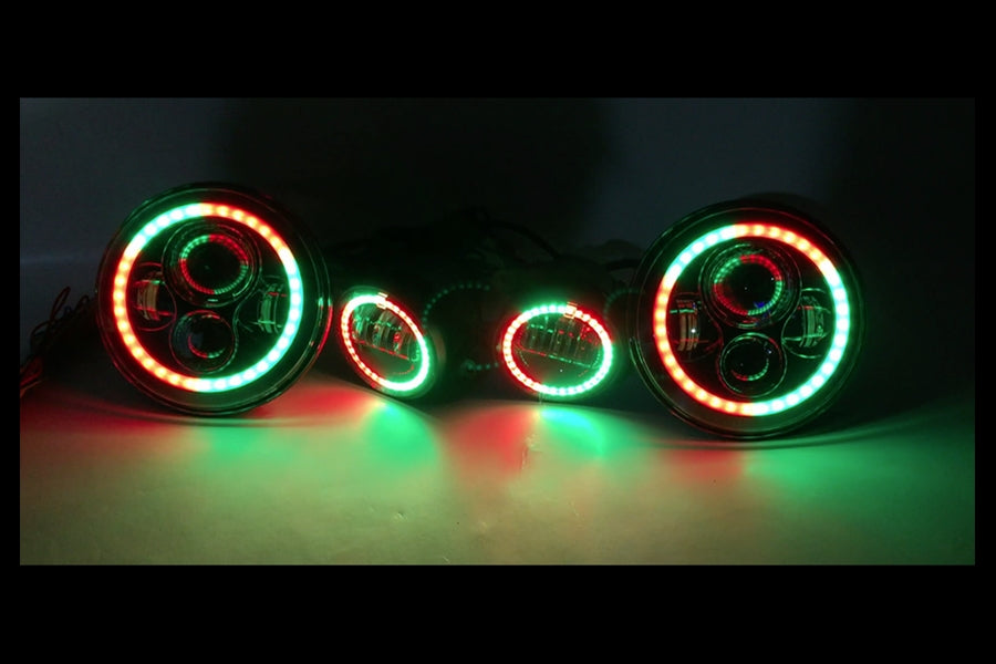 Quake LED Tempest Series 7in HD RGB Headlight/Fog Light Kit