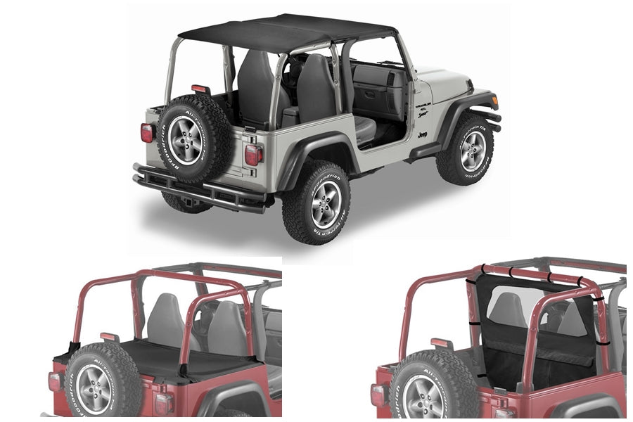 Bestop Extended Safari-Style Bikini Top Package w/Factory Soft Top