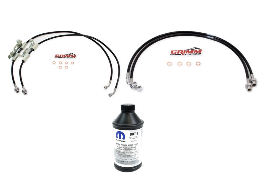 Grimm Offroad Front and Rear Brake Lines w/ Brake Fluid Package