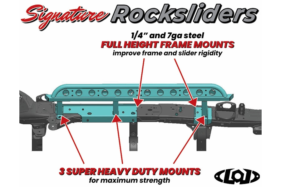 LOD Offroad Signature Series Rock Sliders, Black Texture