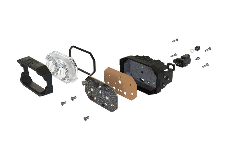 Morimoto 2Banger NCS LED Pods, SAE Wide Beam, Pair, White