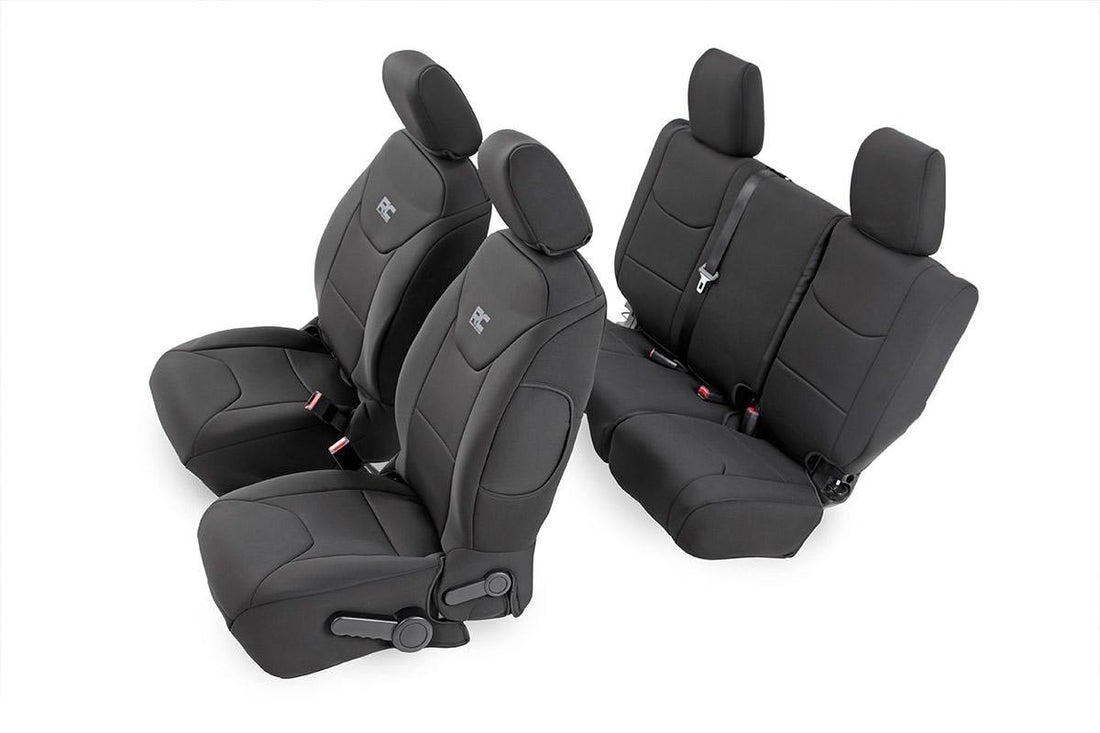 Rough Country Neoprene Seat Cover Set Black